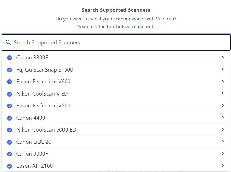 Scanner suchen in der Scanner-App